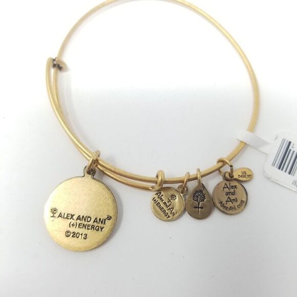 NWT Alex and Ani Letter F Monogram Initial Bracelet, Gold Tone, Metal - Picture 4 of 5